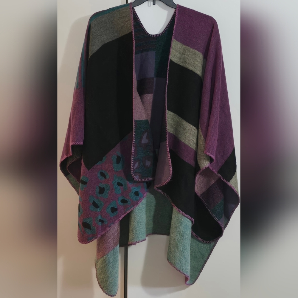 Elegant Multicolor Women's Cape/Poncho